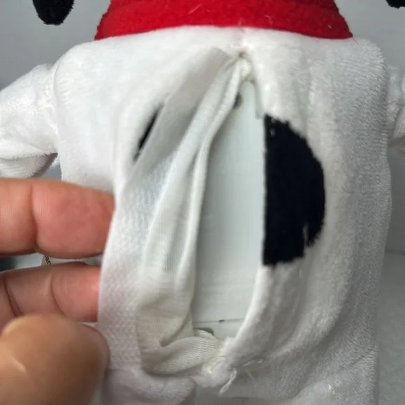 Peanuts Snoopy Holiday dancing Plush musical Red Scarf and Santa Hat - Picture 7 of 7